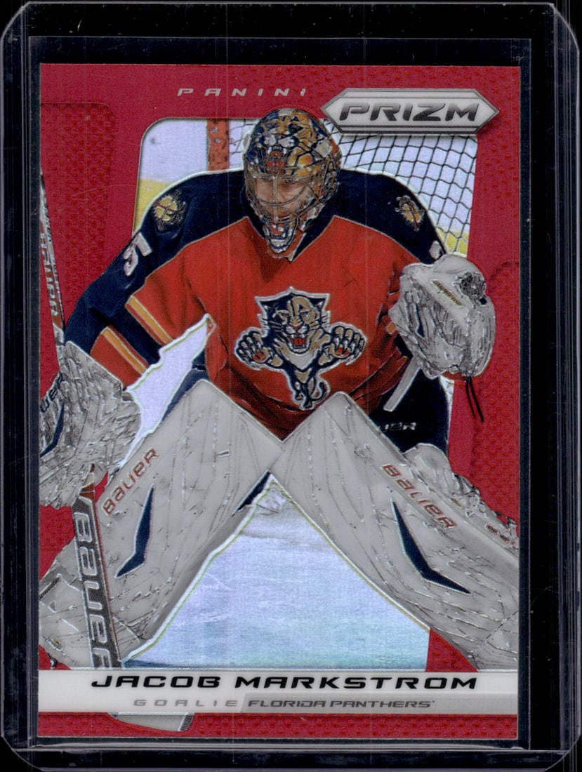 Jacob Markstrom Red Prizm 2013-14 Panini Prizm #35 Panthers Hockey Card NHL: Panini NHL Hockey Trading & Sports Cards, Old Sports Cards for Sale Near Me, Stanley Cup & Hall of Fame Players, Valuable Auction Memorabilia Lots for Sale On Line