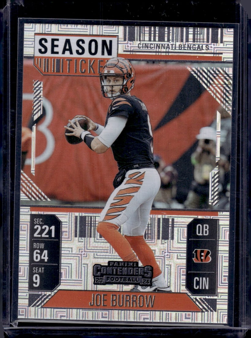 Joe Burrow Season Ticket Mojo Hobby 2024 Panini Contenders #20 Bengals Football Card: Panini Select, Prizm, Mosaic, Contenders, Zenith, Phoenix, Illusions, Absolute, Rookie NFL Sports Trading Cards, SP, SSP, Cards, Football Cards for Sale Near Me, Superbowl & Hall of Fame Player Cards,
