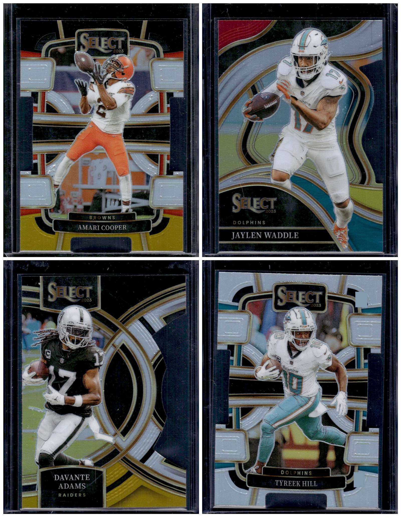 Lot of 4 2023 Panini Select NFL WR Prizm Die Cuts. Waddle, Hill, Adams, Cooper (1 of 1)