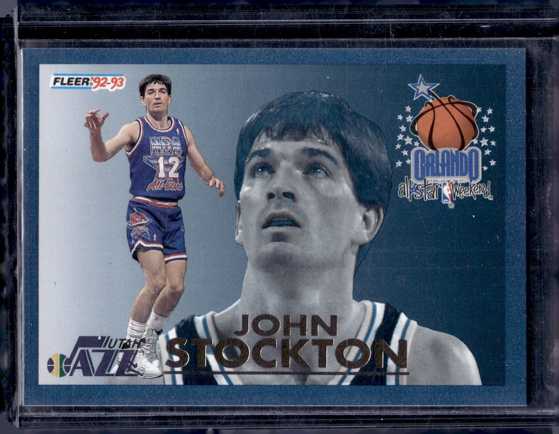 John Stockton 1992-93 Fleer All-Stars #22 Utah Jazz Basketball Card (1 of 2)