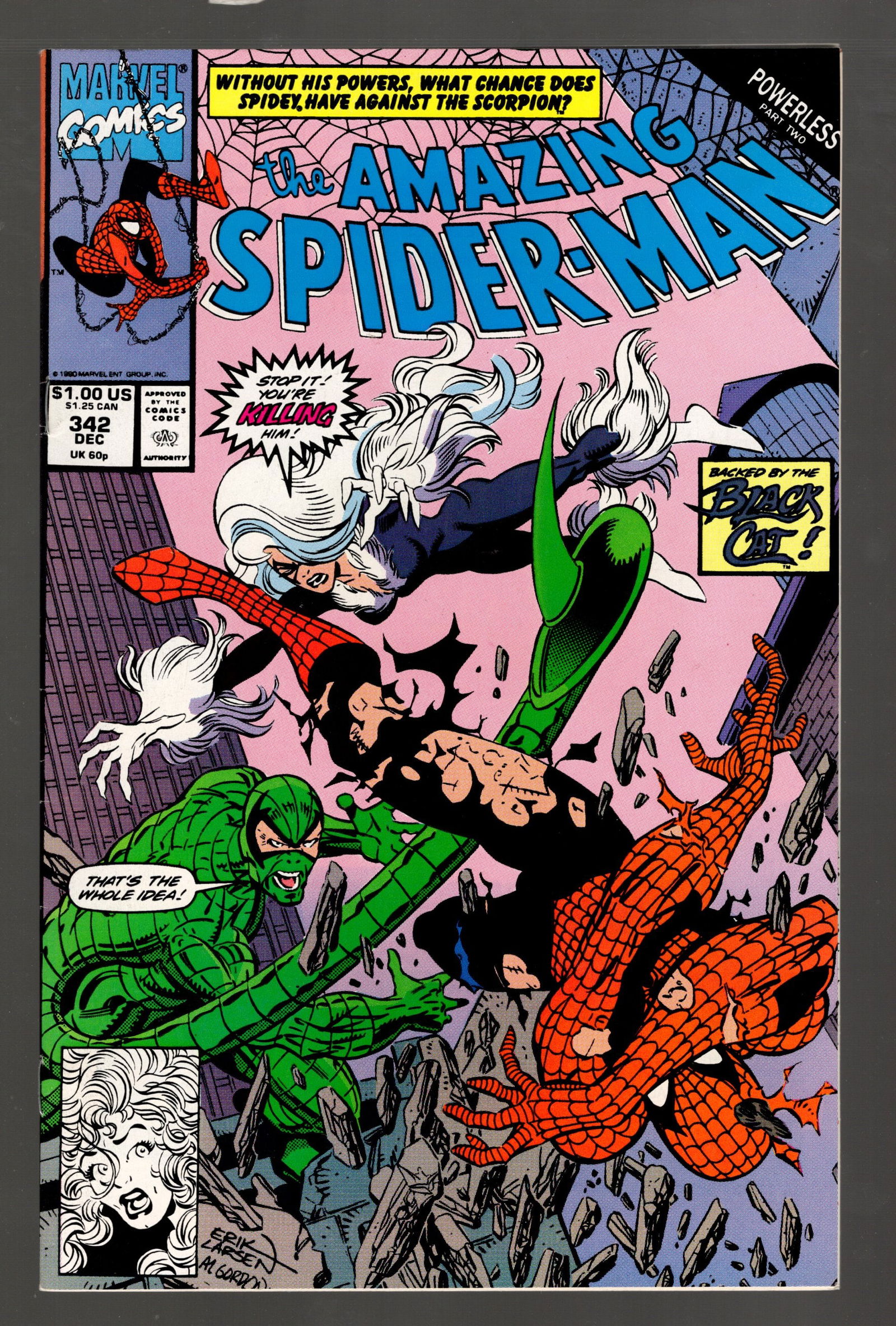 The Amazing Spider Man Elias Wirtham 1st Appearance 1990 No 342 Dec High Grade Black Cat Scorpion (1 of 2)