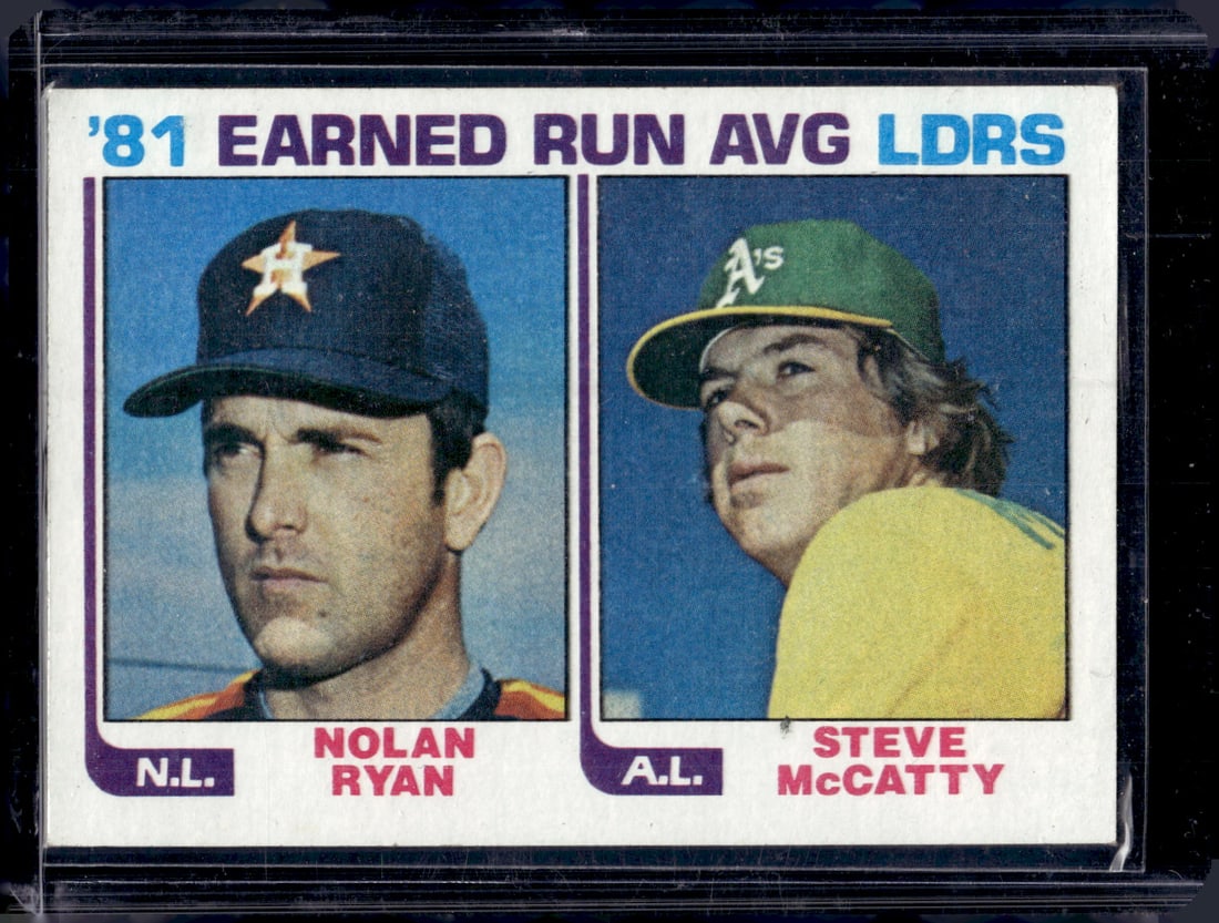 Nolan Ryan 1981 ERA Leaders 1982 Topps #167 Baseball Card, Old Sports Card (1 of 2)