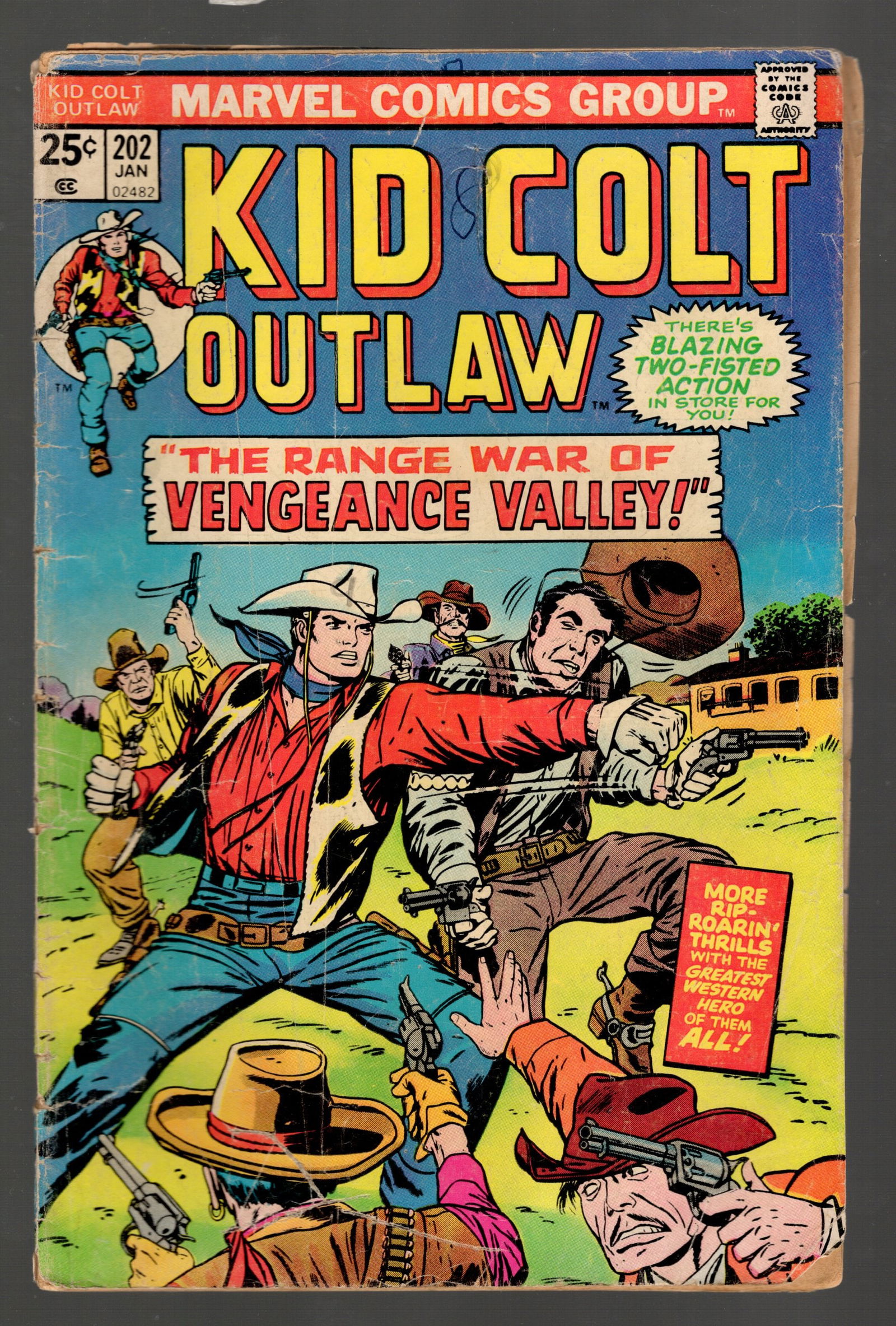 Kid Colt Outlaw Vintage Marvel Comic Book Group 1976 May No 202 Low Grade Vengeance Valley (1 of 1)