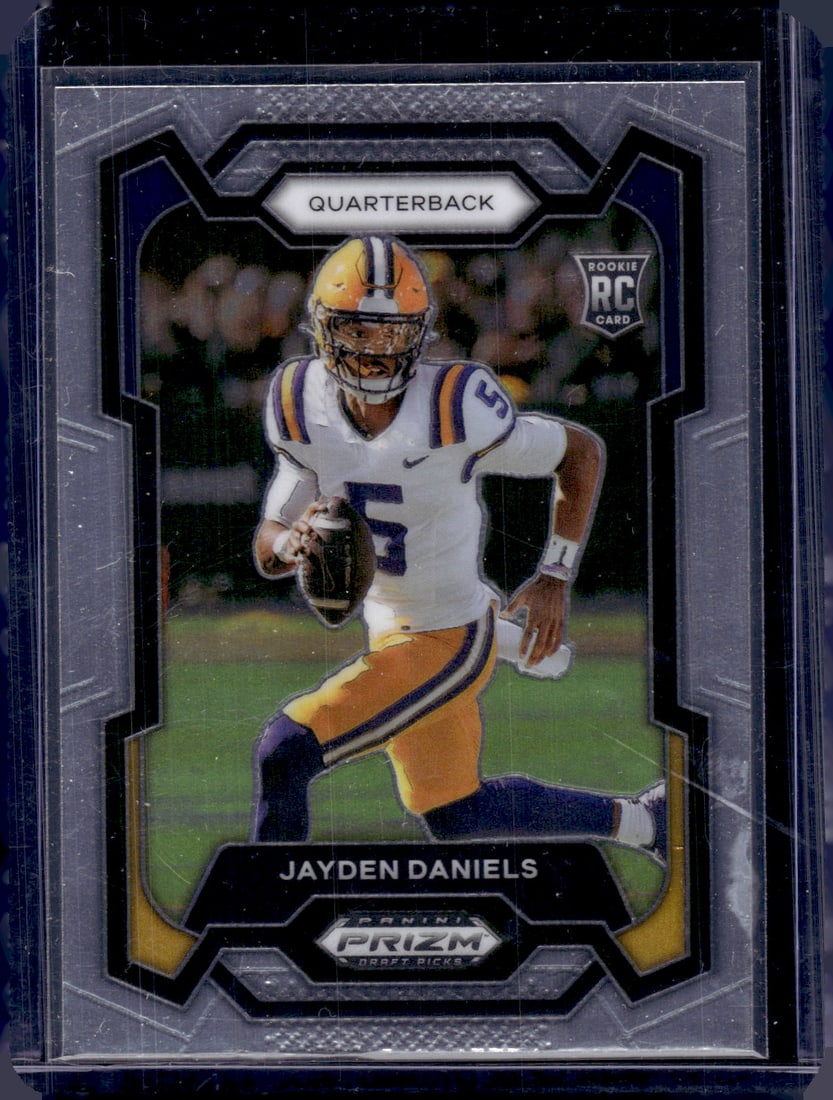 Jayden Daniels 2024 Panini Prizm Draft Picks #108 LSU Tigers, Commanders: Panini Select, Prizm, Mosaic, Contenders, Zenith, Phoenix, Illusions, Absolute, Rookie NFL Sports Trading Cards, SP, SSP, Cards, Football Cards for Sale Near Me, Superbowl & Hall of Fame Player Cards,