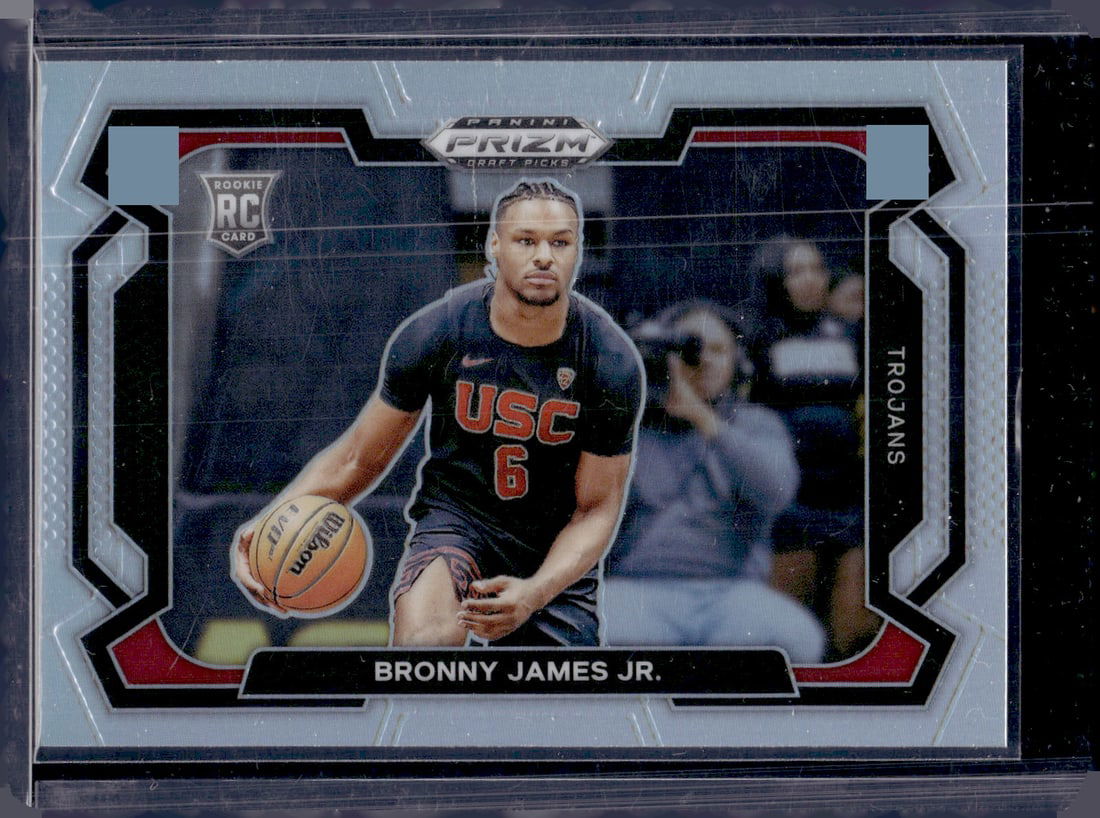 Bronny James Jr. Rookie Card Silver Prizm Variation 2024 Prizm Draft Picks #86 USC, Lakers (1 of 2)
