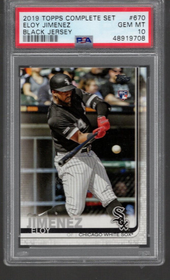 Eloy Jimenez Rookie Card 2019 Topps Complete Set #670 PSA 10 White Sox Baseball Card (1 of 2)