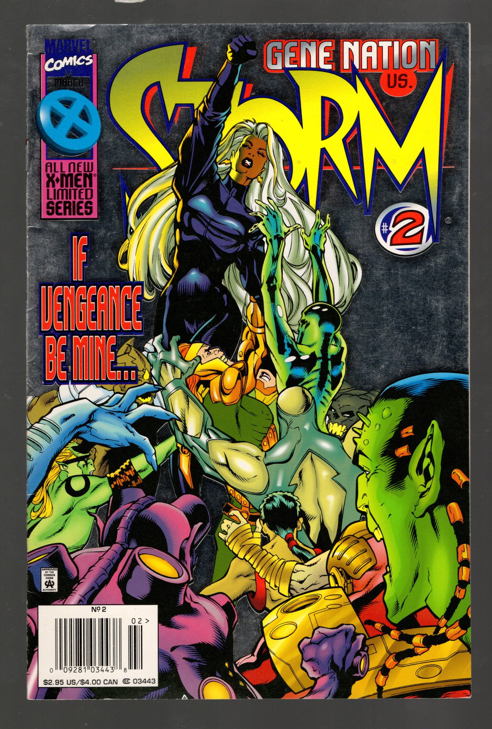 Storm VS Gene Nation Vintage Marvel Comic Book 1996 No 2 Holographic Cover Very High Grade (1 of 2)