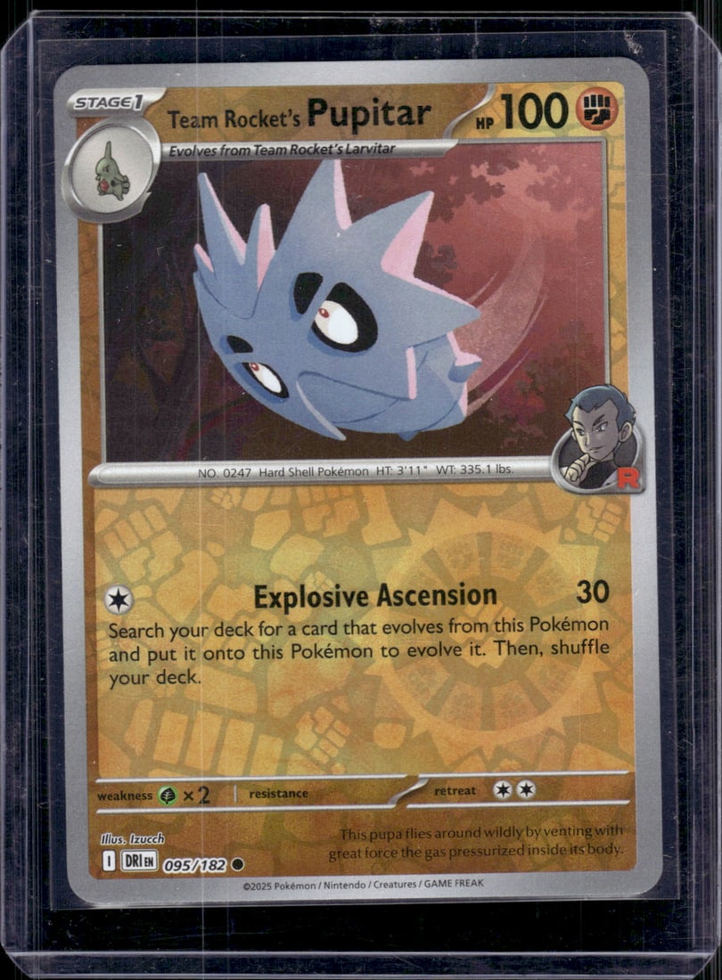 2025 Pokemon Destined Rivals Team Rocket's Pupitar Reverse Holo #95 (1 of 2)