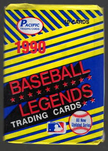 1990 Pacific Vintage Baseball Legends Retail Box Pack Wax Pack: Pacific Valuable Vintage Baseball MLB Trading & Sports Cards, Brooks Robinson, Bob Feller, Warren Spahn, Rod Carew, Ernie Banks, Old Sports Cards for Sale Near Me, Auction Lot, World Series & Hall of