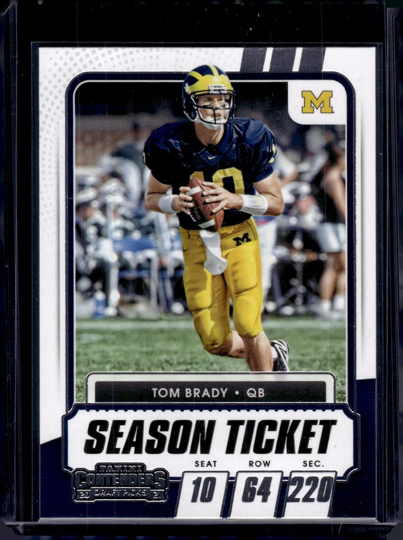Tom Brady Season Ticket 2021 Panini Contenders Draft Picks #8 Michigan Wolverines, Patriots (1 of 2)
