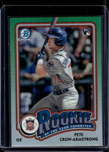 Pete Crow-Armstrong Rookie Card 2024 Bowman Chrome #ROY-13 Chicago Cubs MLB: Bowman Baseball MLB Trading & Sports Cards, Sports Cards for Sale Near Me, World Series & Hall of Fame Players, SP, SSP, Chrome, 1st Bowman, Auction Memorabilia Lots Sold On Line