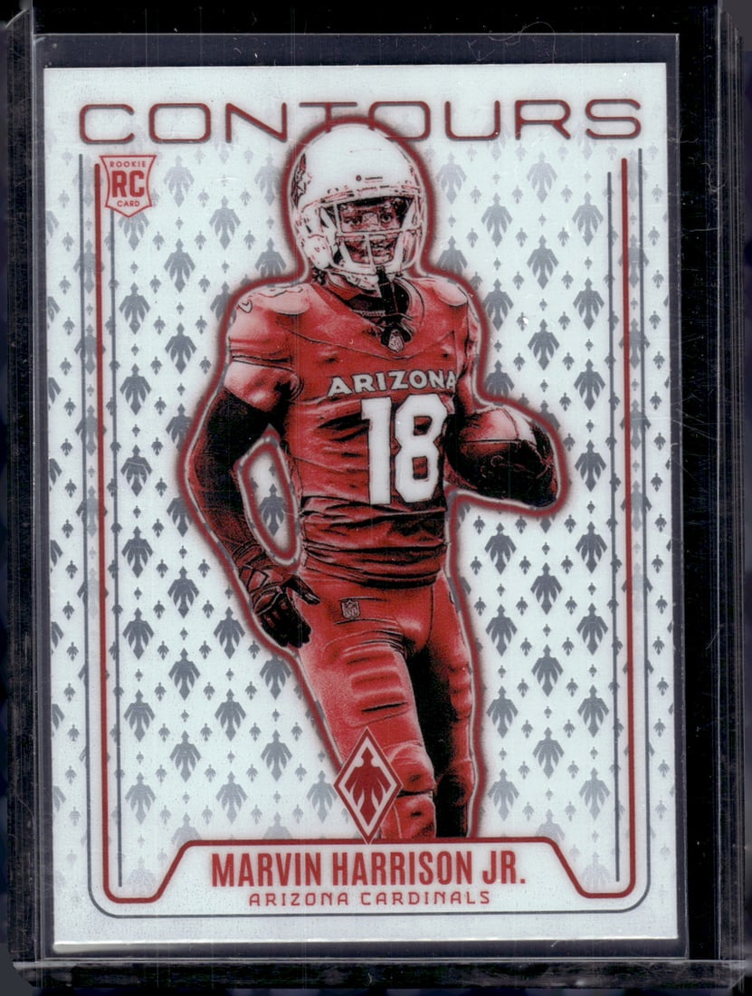 Marvin Harrison Jr. Rookie Card Contours 2024 Panini Phoenix #CON-MHJ Cardinals: Panini Select, Prizm, Mosaic, Contenders, Zenith, Phoenix, Illusions, Absolute, Rookie NFL Sports Trading Cards, SP, SSP, Cards, Football Cards for Sale Near Me, Superbowl & Hall of Fame Player Cards,