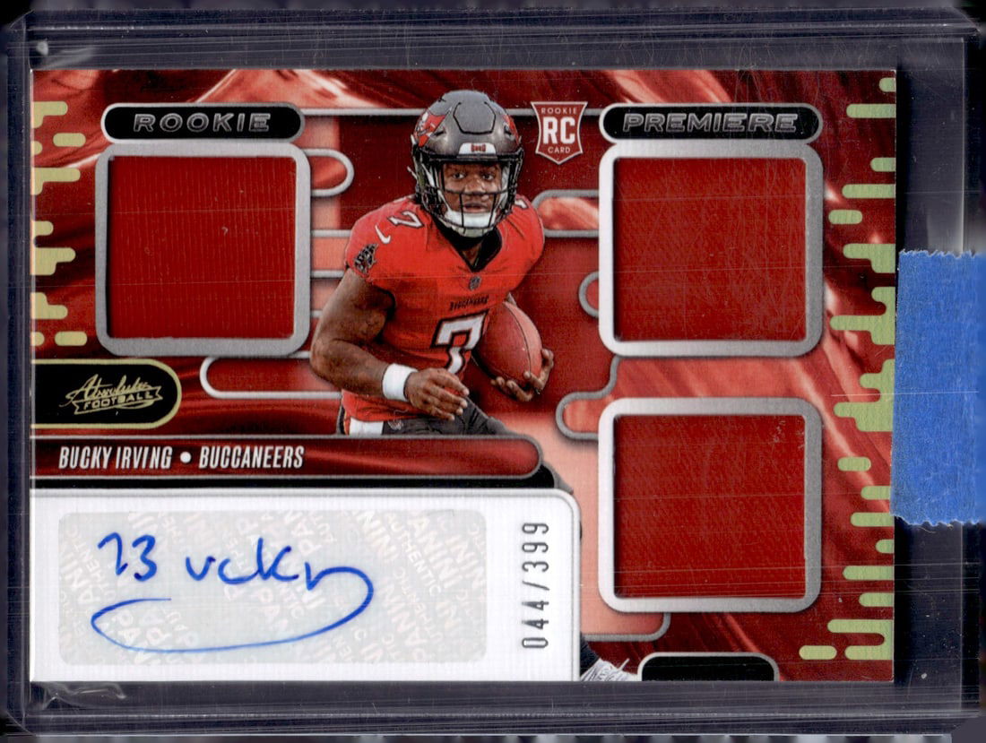 Bucky Irving Rookie Patch Auto /399 2024 Panini Absolute #RPM-BIG Tampa Bay Buccaneers (1 of 2)