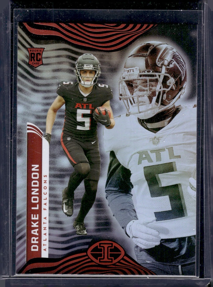 Drake London Rookie Card 2022 Panini Illusions #6 Atlanta Falcons Football Card: Panini Select, Prizm, Mosaic, Contenders, Zenith, Phoenix, Illusions, Absolute, Rookie NFL Sports Trading Cards, SP, SSP, Cards, Football Cards for Sale Near Me, Superbowl & Hall of Fame Player Cards,