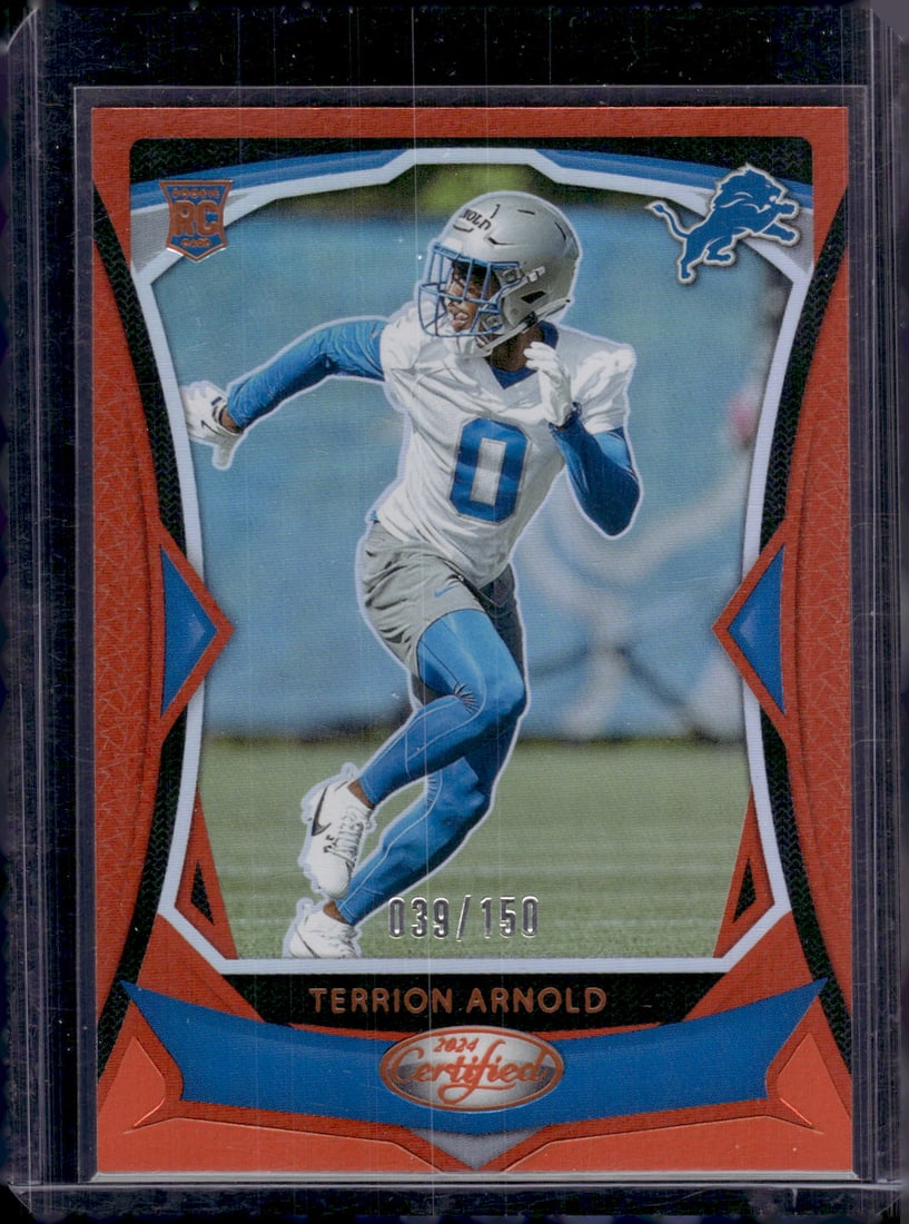 Terrion Arnold Rookie Card Orange Mirror /150 2024 Panini Certified #118 Detroit Lions NFL (1 of 2)
