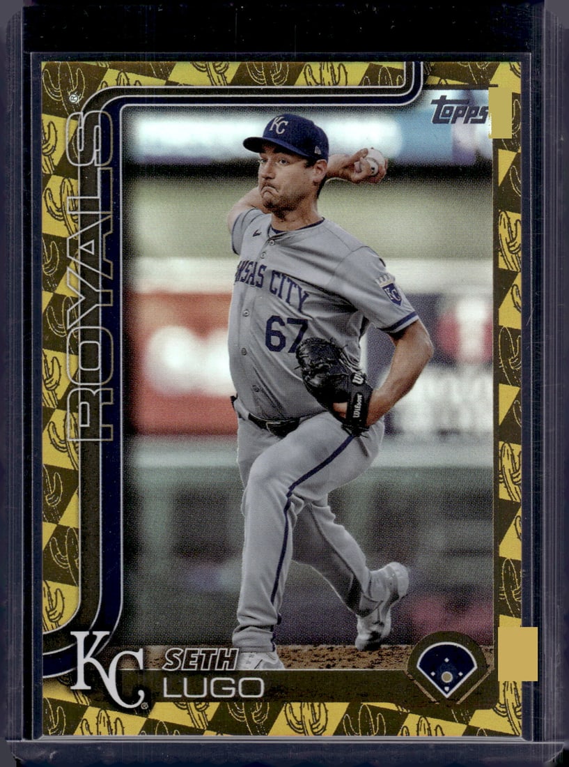 Seth Lugo Gold Spring Training /50 2025 Topps #206 Royals Baseball Card: Topps Baseball MLB Trading & Sports Cards, Sports Cards for Sale Near Me, World Series & Hall of Fame Players Memorabilia, Refractors, X-Fractors, Numbered, SP, SSP, Valuable Auction Memorabilia Lots 