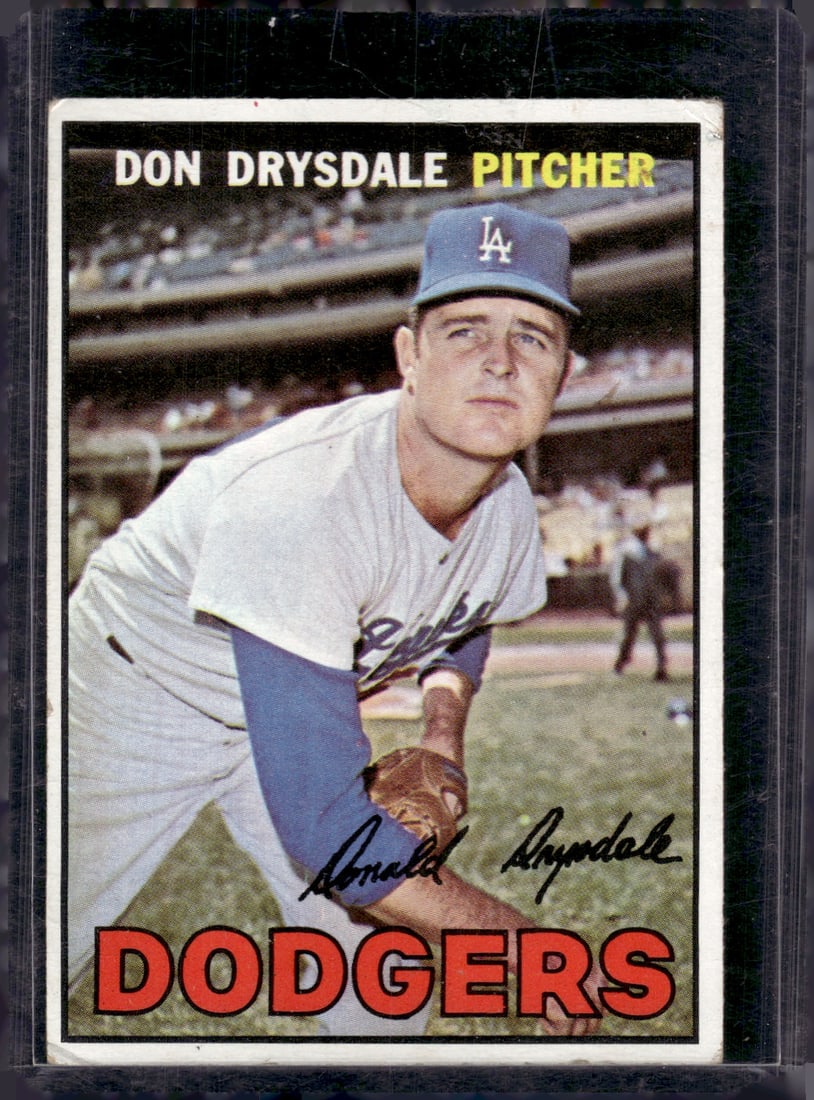 Don Drysdale 1967 Topps #55 Dodgers Vintage Baseball Card (1 of 2)