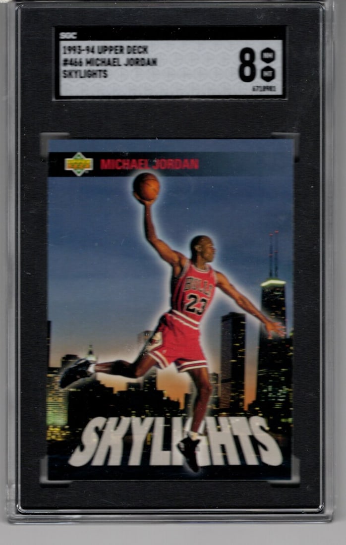 Michael Jordan Skylights 1993-94 Upper Deck #466 SGC 8 Chicago Bulls NBA: Upper Deck, Basketball NBA Trading & Sports Cards, Sports Cards for Sale Near Me, Chrome, Refractor, SP, SSP, Valuable Auction Memorabilia Lots Sold On Line, NBA Championship & Hall of Fame Player Car