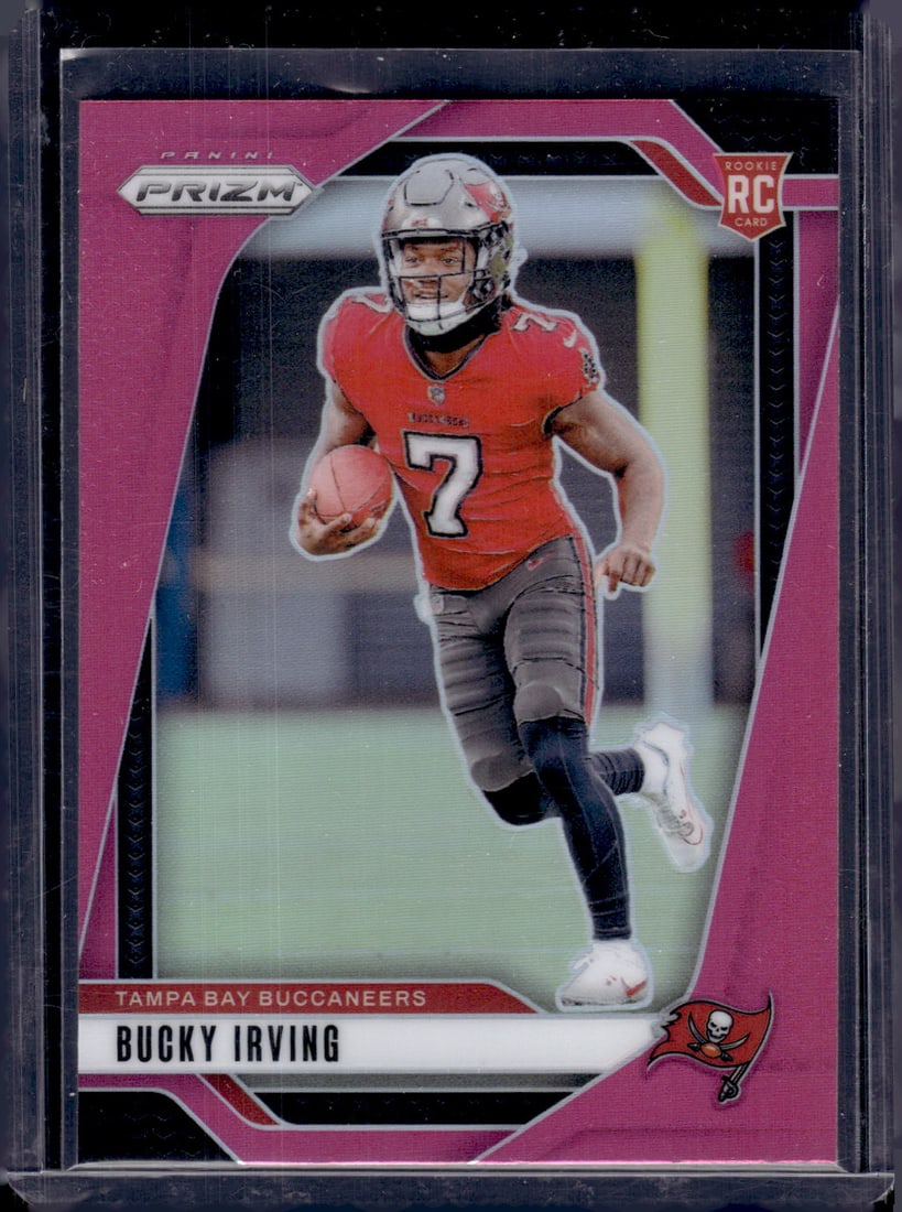 Bucky Irving Rookie Card Pink Prizm 2024 Panini Prizm #316 Buccaneers: Panini Select, Prizm, Mosaic, Contenders, Zenith, Phoenix, Illusions, Absolute, Rookie NFL Sports Trading Cards, SP, SSP, Cards, Football Cards for Sale Near Me, Superbowl & Hall of Fame Player Cards,
