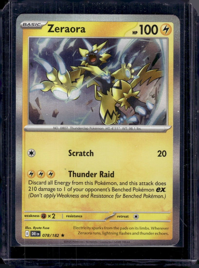2025 Pokemon Destined Rivals Zeraora Holo Rare #78: TCG, Pikachu, Charizard, Rare, Secret Rare, Holo Cards, Pokemon & TCG Cards sold near Me, Nintendo, Evee, Houndoom, Reverse Holo Cards, 3 Star Ultra Rare, EX
