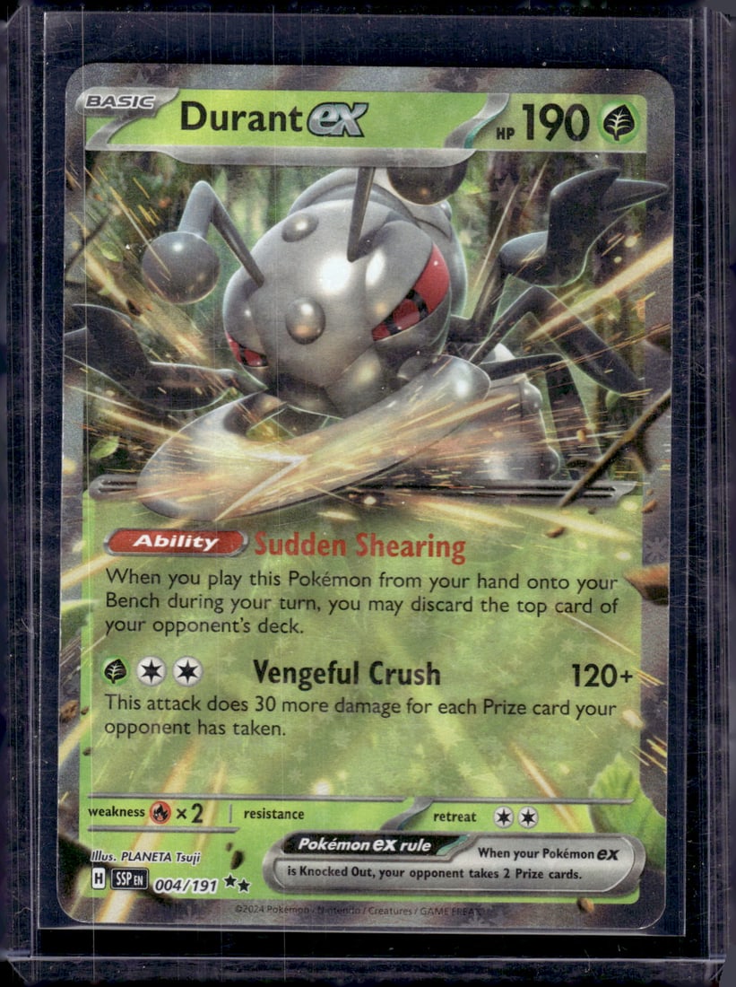 2024 Pokemon Surging Sparks Durant Ex Double Rare #4: TCG, Pikachu, Charizard, Rare, Secret Rare, Holo Cards, Pokemon & TCG Cards sold near Me, Nintendo, Evee, Houndoom, Reverse Holo Cards, 3 Star Ultra Rare, EX