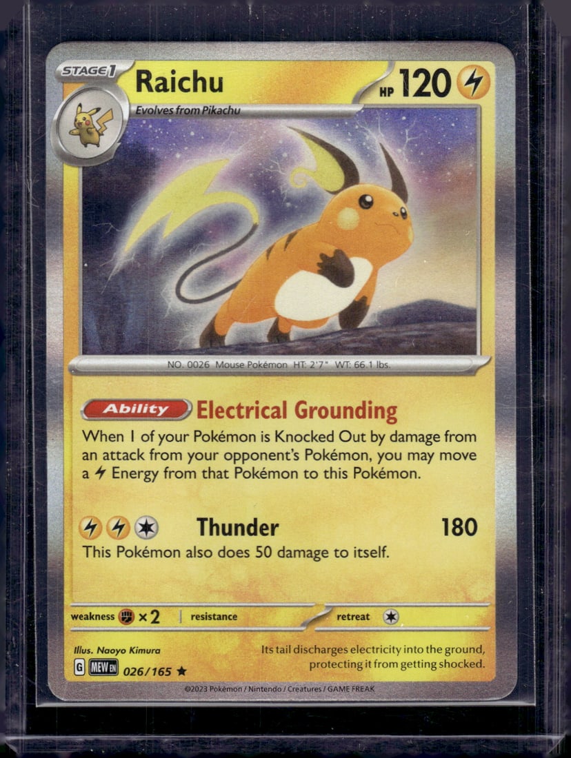 2023 Pokemon Scarlet & Violet 151 Raichu Holo Rare #26 (1 of 2)