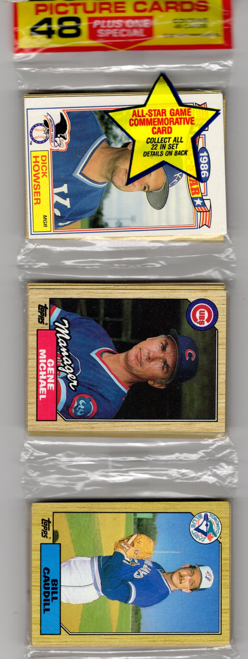 1987 Topps Baseball Cards Hanger Rack Pack - 48 Sports Cards Plus 1 Special Card (1 of 2)