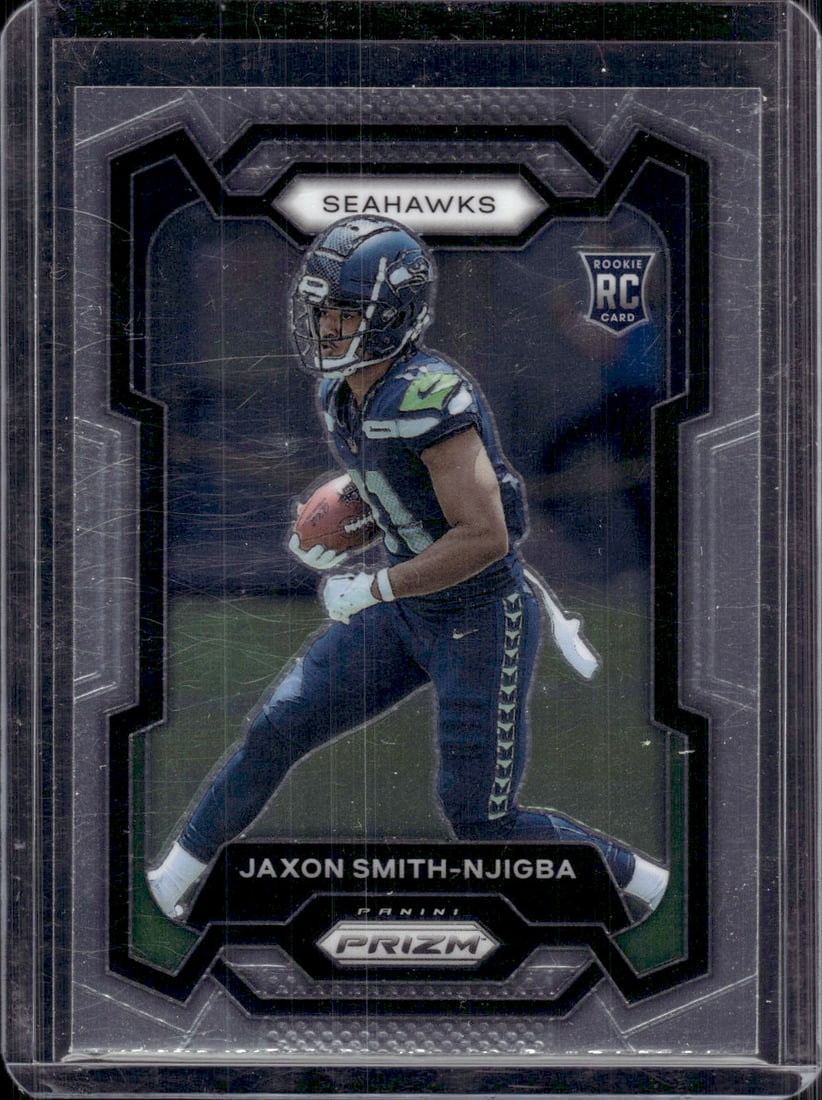 Jaxon Smith-Njigba Rookie Card 2023 Panini Prizm #390 Seahawks Football Card: Panini Select, Prizm, Mosaic, Contenders, Zenith, Phoenix, Illusions, Absolute, Rookie NFL Sports Trading Cards, SP, SSP, Cards, Football Cards for Sale Near Me, Superbowl & Hall of Fame Player Cards,