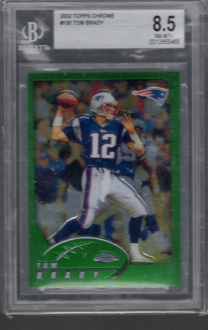 Tom Brady 2002 Topps Chrome #100 BGS 8.5 Patriots Football Card (1 of 2)