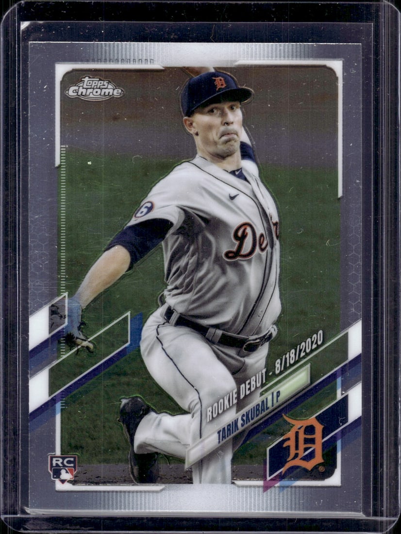 Tarik Skubal Rookie Card 2021 Topps Chrome Update #USC82 Tigers Baseball Card: Topps Baseball MLB Trading & Sports Cards, Sports Cards for Sale Near Me, World Series & Hall of Fame Players Memorabilia, Refractors, X-Fractors, Numbered, SP, SSP, Valuable Auction Memorabilia Lots 