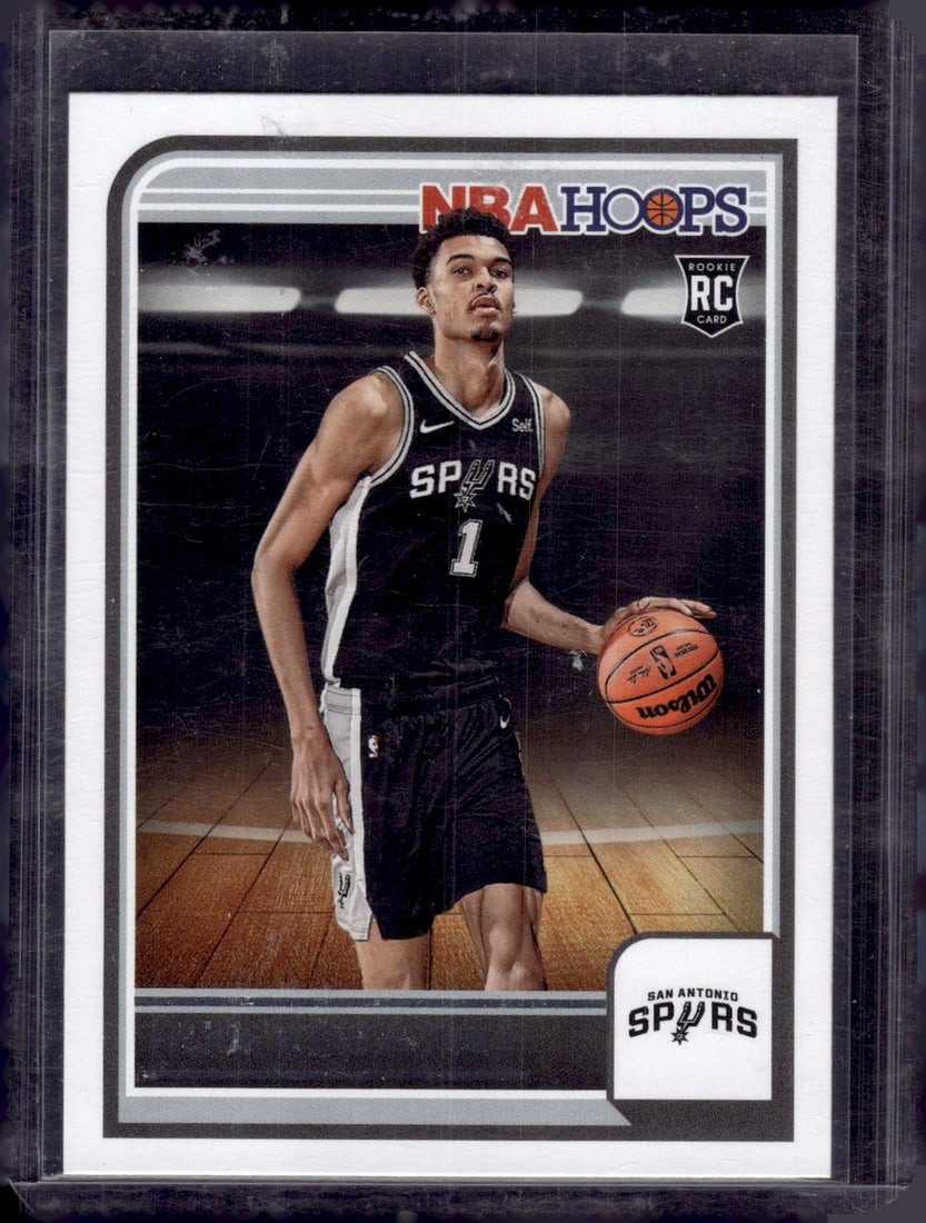 Victor Wembanyama Rookie Card 2023-24 Panini NBA Hoops #277 Spurs NBA: Panini Select, Prizm, Mosaic, Contenders, Revolution, Phoenix, NBA Hoops, Rookie NFL Sports Trading Cards, Silver, SP, SSP, Wave Prizms, Numbered Cards, Basketball sports Cards for Sale Near Me, NBA C