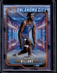 Jalen Williams Pink Basketball Refractor 2024-25 Topps Chrome #63 OKC Thunder: Topps Basketball NBA Trading & Sports Cards, Sports Cards for Sale Near Me, Chrome, Refractor, SP, SSP, Valuable Auction Memorabilia Lots Sold On Line, NBA Championship & Hall of Fame Player Cards