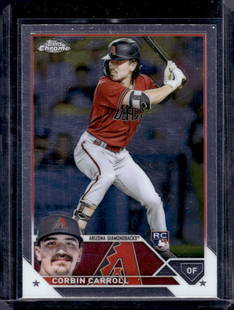 Corbin Carroll Rookie Card 2023 Topps Chrome #95 Diamondbacks Baseball Card: Topps Baseball MLB Trading & Sports Cards, Sports Cards for Sale Near Me, World Series & Hall of Fame Players Memorabilia, Refractors, X-Fractors, Numbered, SP, SSP, Valuable Auction Memorabilia Lots