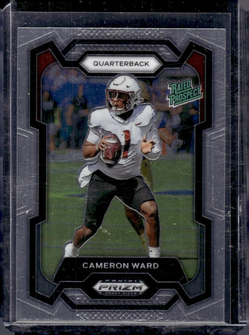 Cameron Ward Rated Prospect 2024 Prizm Draft Picks #199 Miami: Panini Select, Prizm, Mosaic, Contenders, Zenith, Phoenix, Illusions, Absolute, Rookie NFL Sports Trading Cards, SP, SSP, Cards, Football Cards for Sale Near Me, Superbowl & Hall of Fame Player Cards,