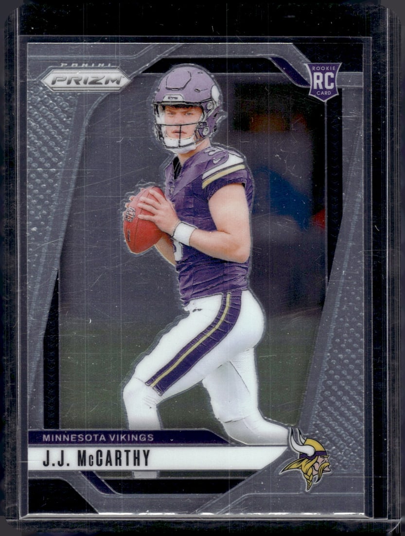 JJ McCarthy Rookie Card 2024 Panini Prizm #400 Minnesota Vikings: Panini Select, Prizm, Mosaic, Contenders, Zenith, Phoenix, Illusions, Absolute, Rookie NFL Sports Trading Cards, SP, SSP, Cards, Football Cards for Sale Near Me, Superbowl & Hall of Fame Player Cards,