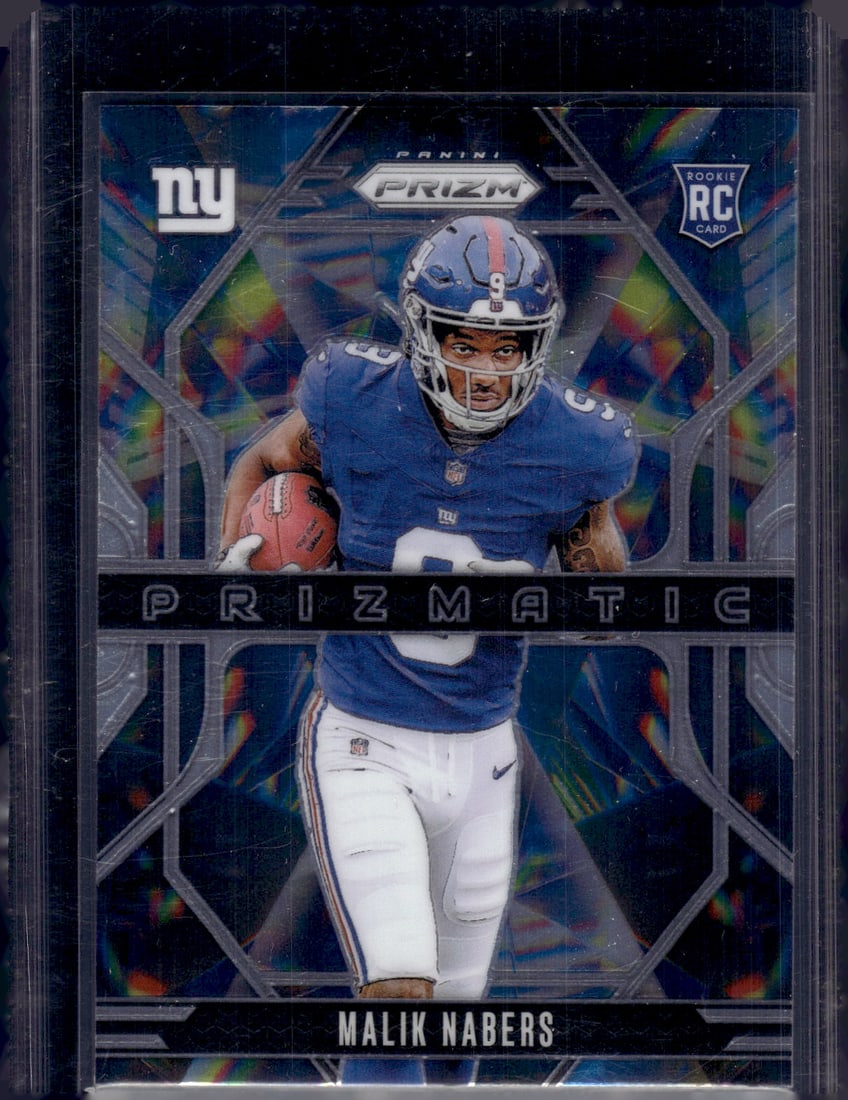 Malik Nabers Rookie Card Prizmatic 2024 Panini Prizm #13 New York Giants NFL: Panini Select, Prizm, Mosaic, Contenders, Zenith, Phoenix, Illusions, Absolute, Rookie NFL Sports Trading Cards, SP, SSP, Cards, Football Cards for Sale Near Me, Superbowl & Hall of Fame Player Cards,