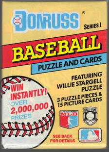 1991 Donruss Vintage Baseball Series 1 Retail Box Wax Pack, MLB Trading Card: Vintage Valuable Donruss Baseball MLB Trading & Sports Cards, Robin Yount, George Brett, Rickey Henderson, Nolan Ryan, Old Sports Cards for Sale Near Me, World Series & hall of Fame Players, Auction M