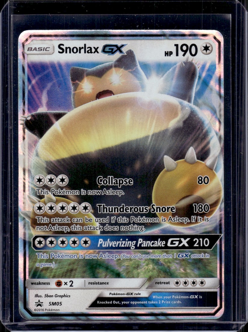 2016 Pokemon Sun & Moon Black Star Promo Snorlax Gx #SM05 (1 of 2)