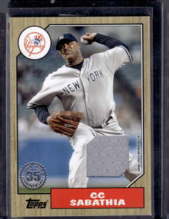 CC Sabathia Game Used Patch 2022 Topps #87R-CS Yankees Baseball Card: Topps Baseball MLB Trading & Sports Cards, Sports Cards for Sale Near Me, World Series & Hall of Fame Players Memorabilia, Refractors, X-Fractors, Numbered, SP, SSP, Valuable Auction Memorabilia Lots