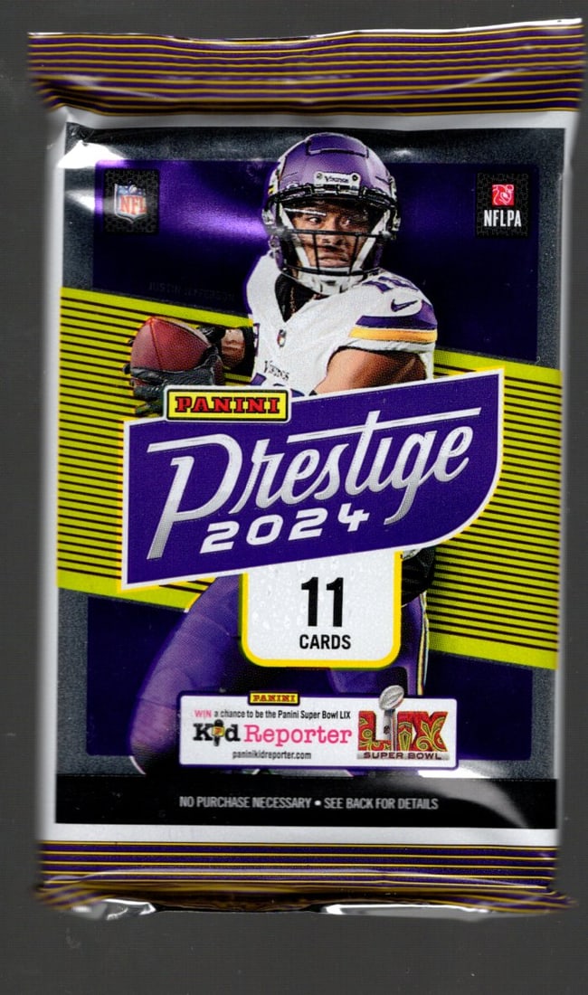 2024-25 Panini Prestige Football BLASTER BOX PACK 11 Cards - Jayden Daniels, Bo nix, Drake Maye: Panini Rookie Football NFL Trading & Sports Cards, Rookie Cards in This Set are Jayden Daniels, Bo Nix, Drake Maye, Marvin Harrison, Jr, JJ McCarthy, Football & Sports Cards for Sale Near Me, Silver, 