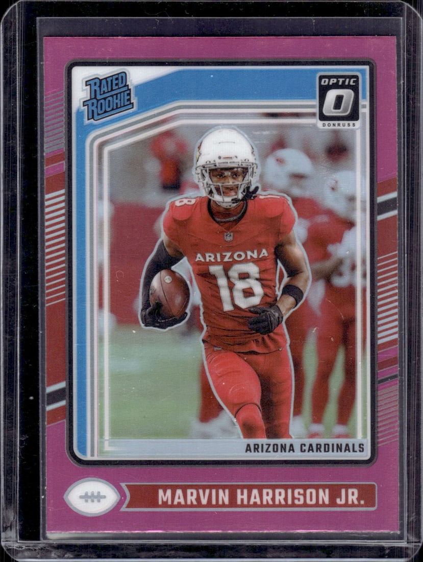 Marvin Harrison Jr. Rookie Card Pink Prizm 2024 Donruss Optic #276 Cardinals Football Card (1 of 2)