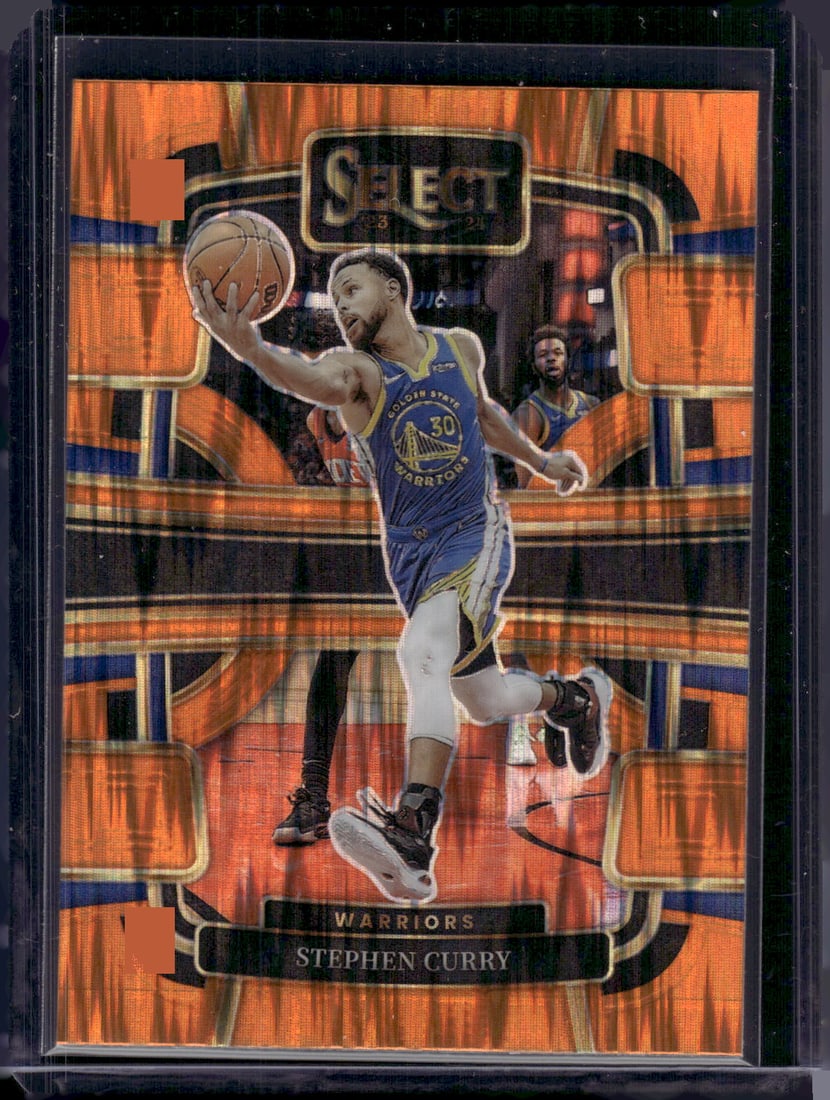 Stephen Curry Orange Flash Prizm 2023-24 Panini Select #56 Warriors Basketball Card (1 of 2)