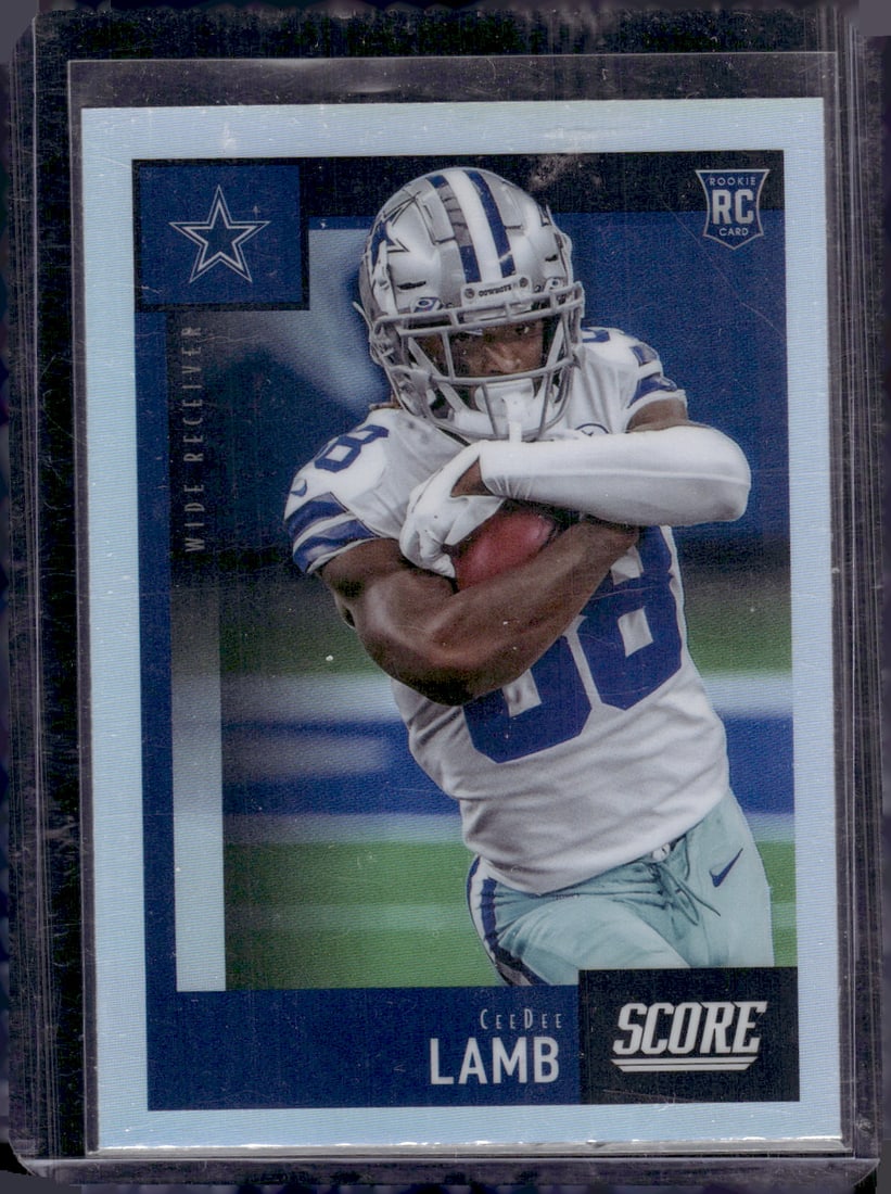 CeeDee Lamb Rookie Card Silver Prizm 2020 Panini Chronicles Score #451 Dallas Cowboys (1 of 2)