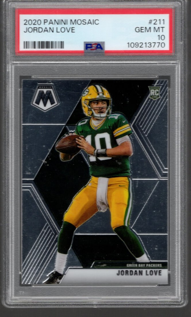 Jordan Love Rookie Card 2020 Panini Mosaic #211 PSA 10 Packers Football Card (1 of 2)