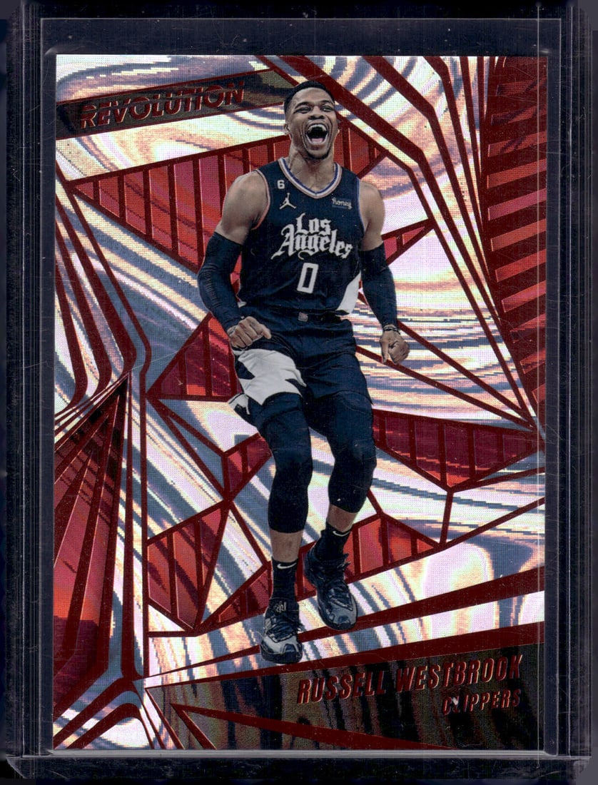 Russell Westbrook Red Swirl /199 2023-24 Panini Revolution #8 Clippers, Thunder (1 of 2)