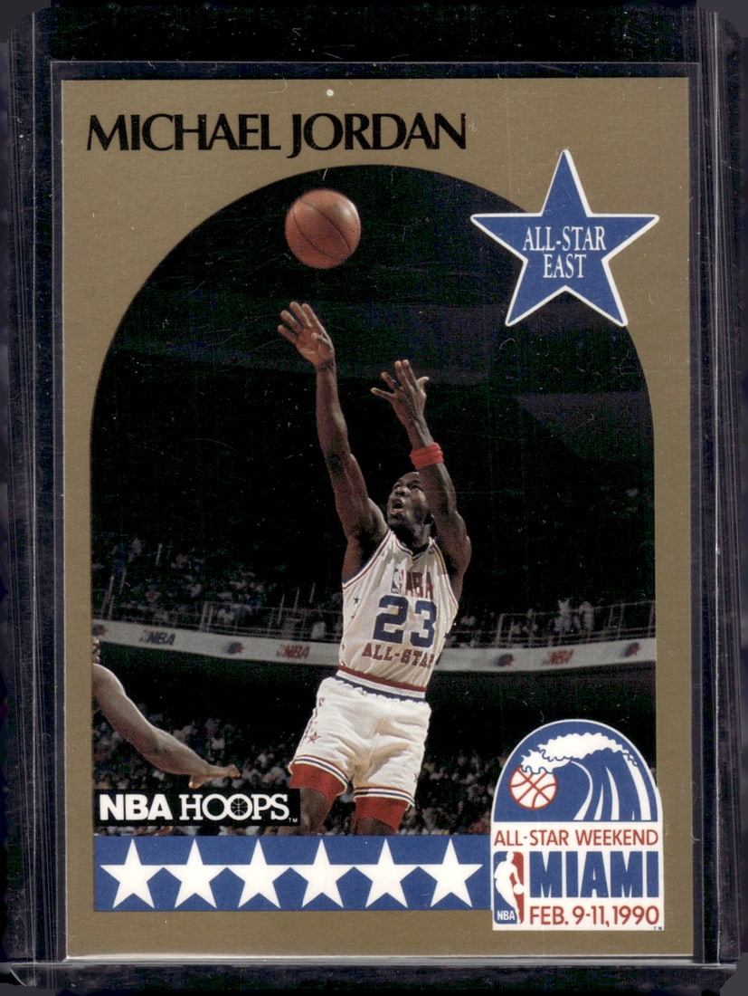Michael Jordan 1990-91 NBA Hoops #5 Chicago Bulls Basketball Card (1 of 2)