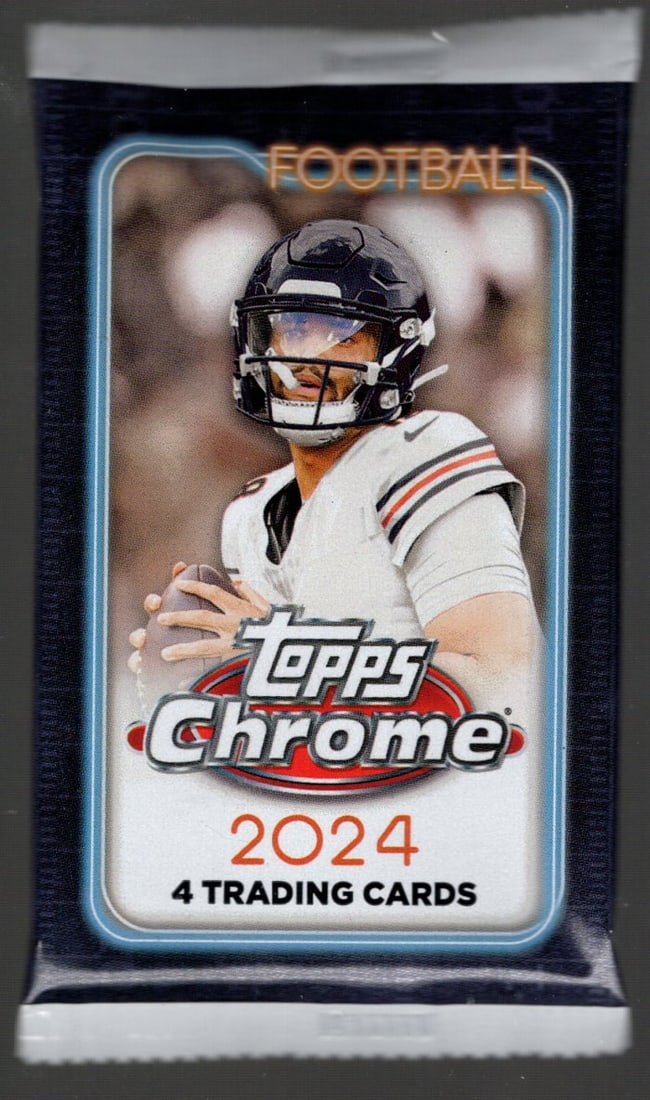 2024 Topps Chrome Football Cards BLASTER Box Pack Sports Cards Jayden Daniels Rookie Card (1 of 1)