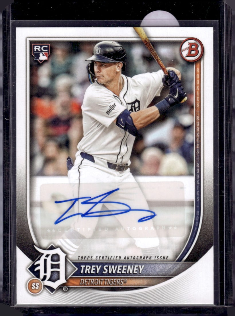 Trey Sweeney Rookie Card Auto 2025 Topps #PRV-TSA Detroit Tigers Baseball Card (1 of 2)
