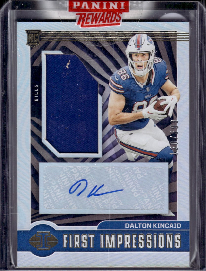 Dalton Kincaid Rookie Patch Auto /399 2023 Panini Illusions #107 Buffalo Bills Football Card (1 of 2)