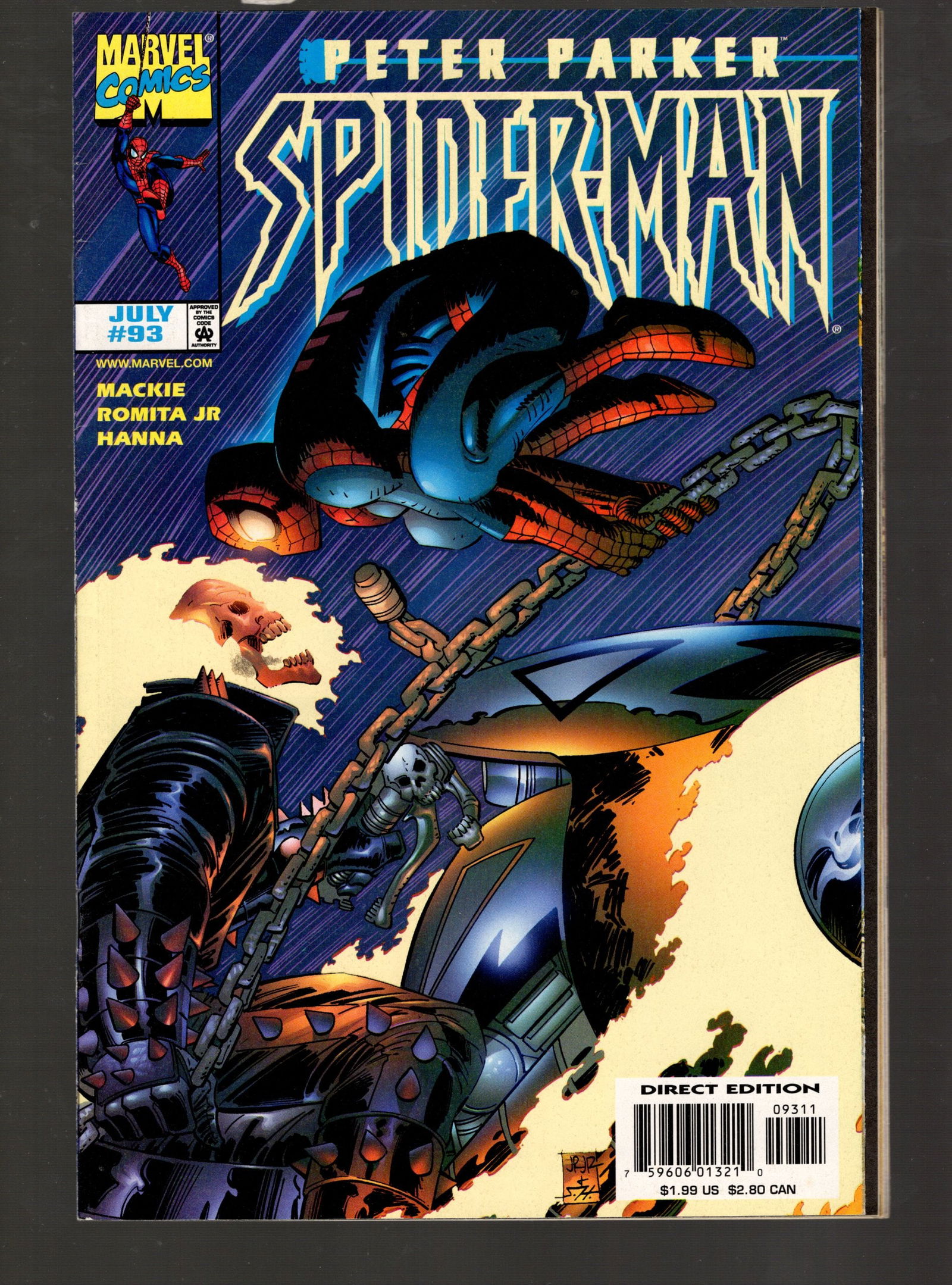 Peter Parker: Spider-Man Vintage Marvel Comic Book 1998 July No 93 Very High Grade (1 of 2)